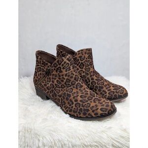 Sun + Stone Leopard Print Ankle Boots
